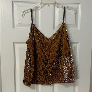 Anthropologie Bronze Sequin Camisole